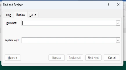 Step-by-step screenshot of Word's Find and Replace dialog replacing paragraph marks